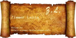 Zimmer Leila névjegykártya